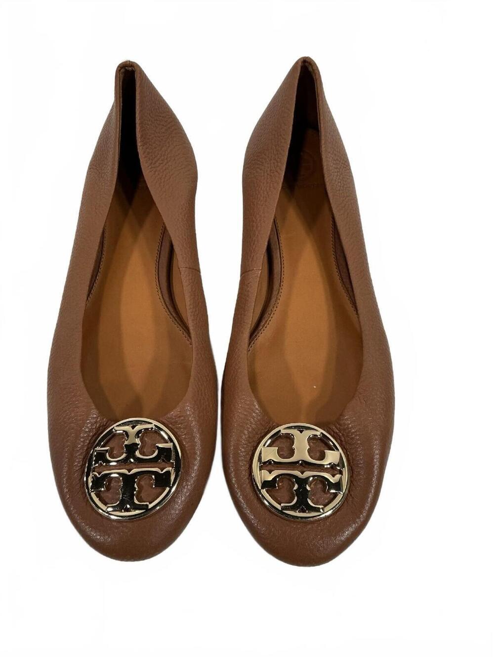 Tory Burch Brown Leather Ballet Flats Casual Comfort Shoes Size 9